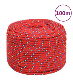 Corde de bateau Rouge 10 mm 100 m Polypropylène