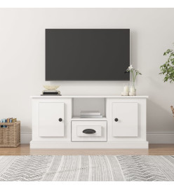 Meuble TV blanc brillant 100x35,5x45 cm bois d'ingénierie