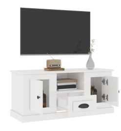 Meuble TV blanc brillant 100x35,5x45 cm bois d'ingénierie