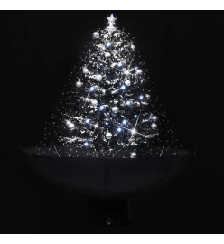 Arbre de Noël neigeux avec base de parapluie Noir 75 cm PVC