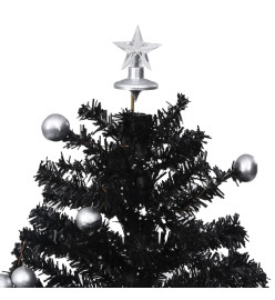 Arbre de Noël neigeux avec base de parapluie Noir 75 cm PVC