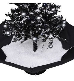 Arbre de Noël neigeux avec base de parapluie Noir 75 cm PVC