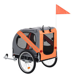 Remorque de vélo pour chiens Orange et gris