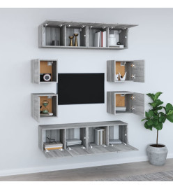 Ensemble de meubles TV 8 pcs Sonoma gris Bois d'ingénierie