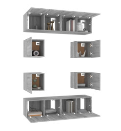 Ensemble de meubles TV 8 pcs Sonoma gris Bois d'ingénierie