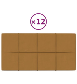 Panneaux muraux 12 pcs Marron 60x30 cm Velours 2,16 m²