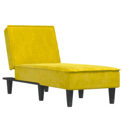 Chaise longue jaune velours