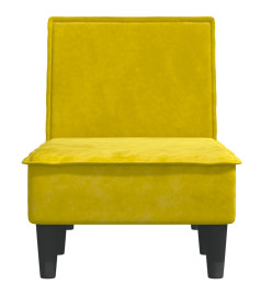 Chaise longue jaune velours