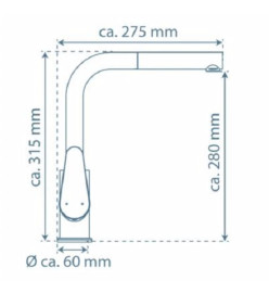 SCHÜTTE Mitigeur de cuisine avec bec extractible FLORIDA graphite mat