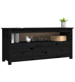 Meuble TV Noir 114x35x52 cm Bois de pin massif