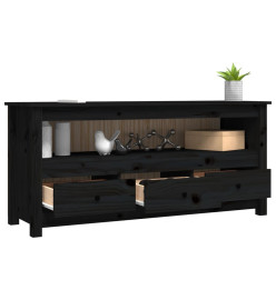 Meuble TV Noir 114x35x52 cm Bois de pin massif