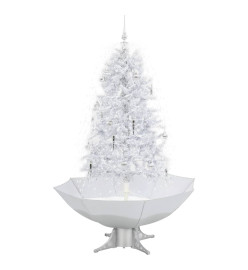 Arbre de Noël neigeux avec base de parapluie Blanc 170 cm