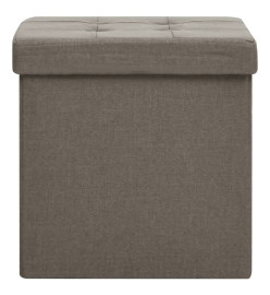 Tabouret de rangement pliable Taupe Faux lin