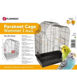 FLAMINGO Cage à perruches Wammer 1 54x34x75 cm Noir