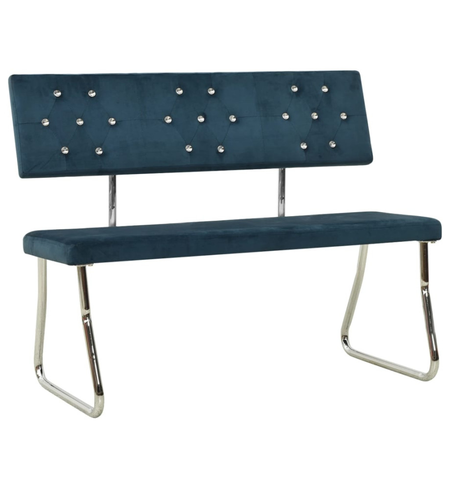 Banc 110 cm Bleu Velours