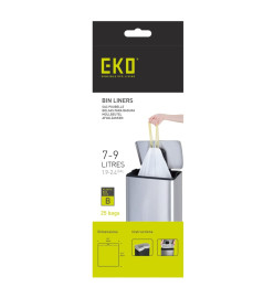 EKO Ensemble sacs poubelle B 7-9 L 24x25 pcs Blanc