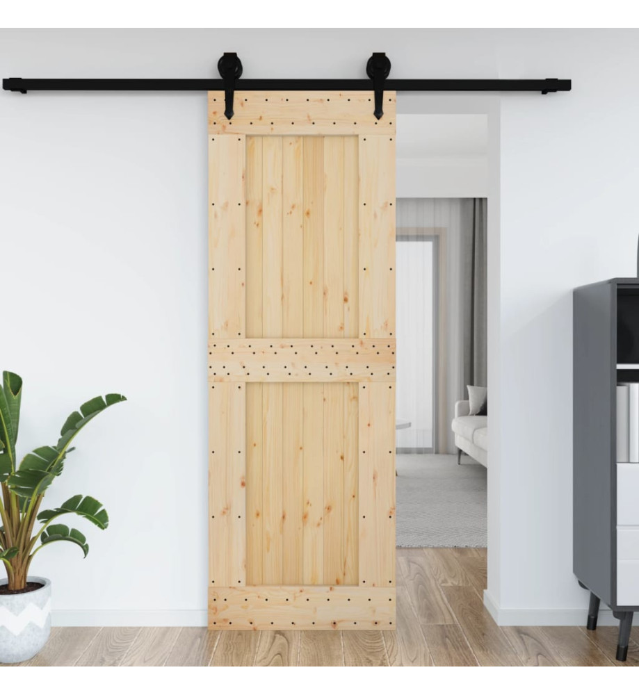 Porte 80x210 cm bois massif de pin