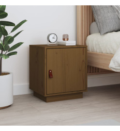 Table de chevet Marron miel 40x34x45 cm Bois de pin solide