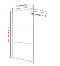 Paroi de douche Blanc 115x195 cm Verre ESG transparent