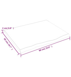 Étagère murale gris foncé 60x50x2 cm bois chêne massif traité