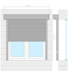 Volet roulant aluminium 100x100 cm blanc