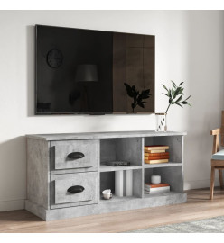 Meuble TV gris béton 102x35,5x47,5 cm bois d'ingénierie