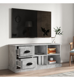 Meuble TV gris béton 102x35,5x47,5 cm bois d'ingénierie