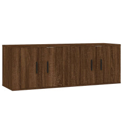 Meubles TV muraux 2 pcs chêne marron 57x34,5x40 cm