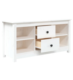 Meuble TV Blanc 103x36,5x52 cm Bois de pin massif