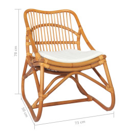 Chaise en rotin Marron clair Lin