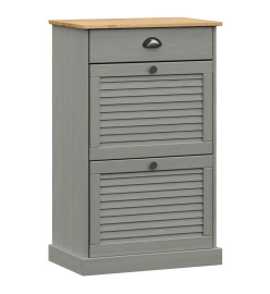 Armoire à chaussures VIGO 60x35x96 cm gris bois massif de pin