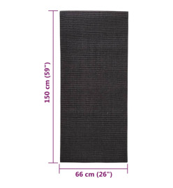 Tapis Sisal naturel 66x150 cm Noir