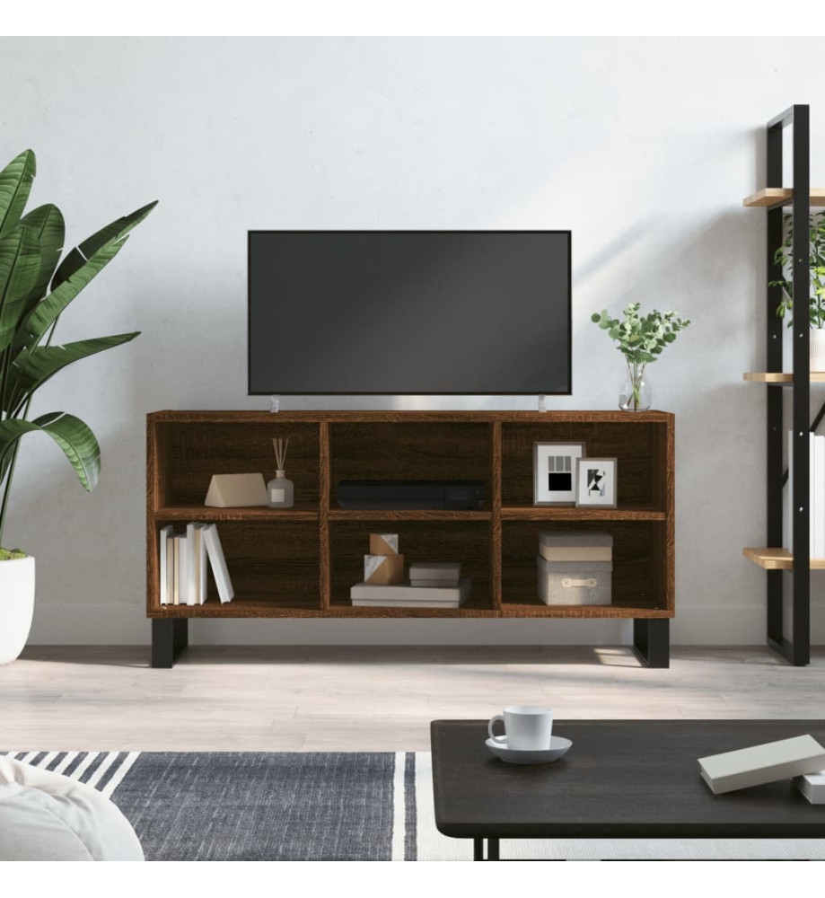 Meuble TV chêne marron 103,5x30x50 cm bois d'ingénierie