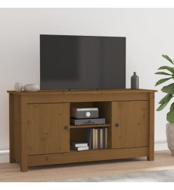 Meuble TV Marron miel 103x36,5x52 cm Bois de pin massif