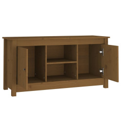 Meuble TV Marron miel 103x36,5x52 cm Bois de pin massif