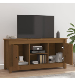 Meuble TV Marron miel 103x36,5x52 cm Bois de pin massif