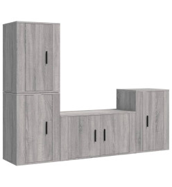 Ensemble de meubles TV 4 pcs Sonoma gris Bois d'ingénierie