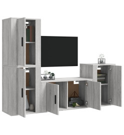 Ensemble de meubles TV 4 pcs Sonoma gris Bois d'ingénierie