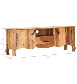 Meuble TV 115 x 30 x 42 cm Bois solide