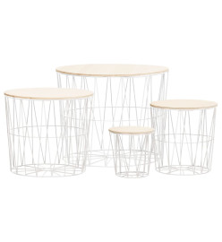 Table basse 4 pcs Blanc