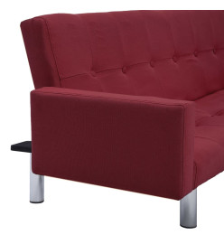 Canapé-lit avec accoudoir Rouge bordeaux Polyester