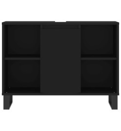 Armoire de salle de bain noir 80x33x60 cm bois d'ingénierie