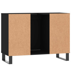 Armoire de salle de bain noir 80x33x60 cm bois d'ingénierie