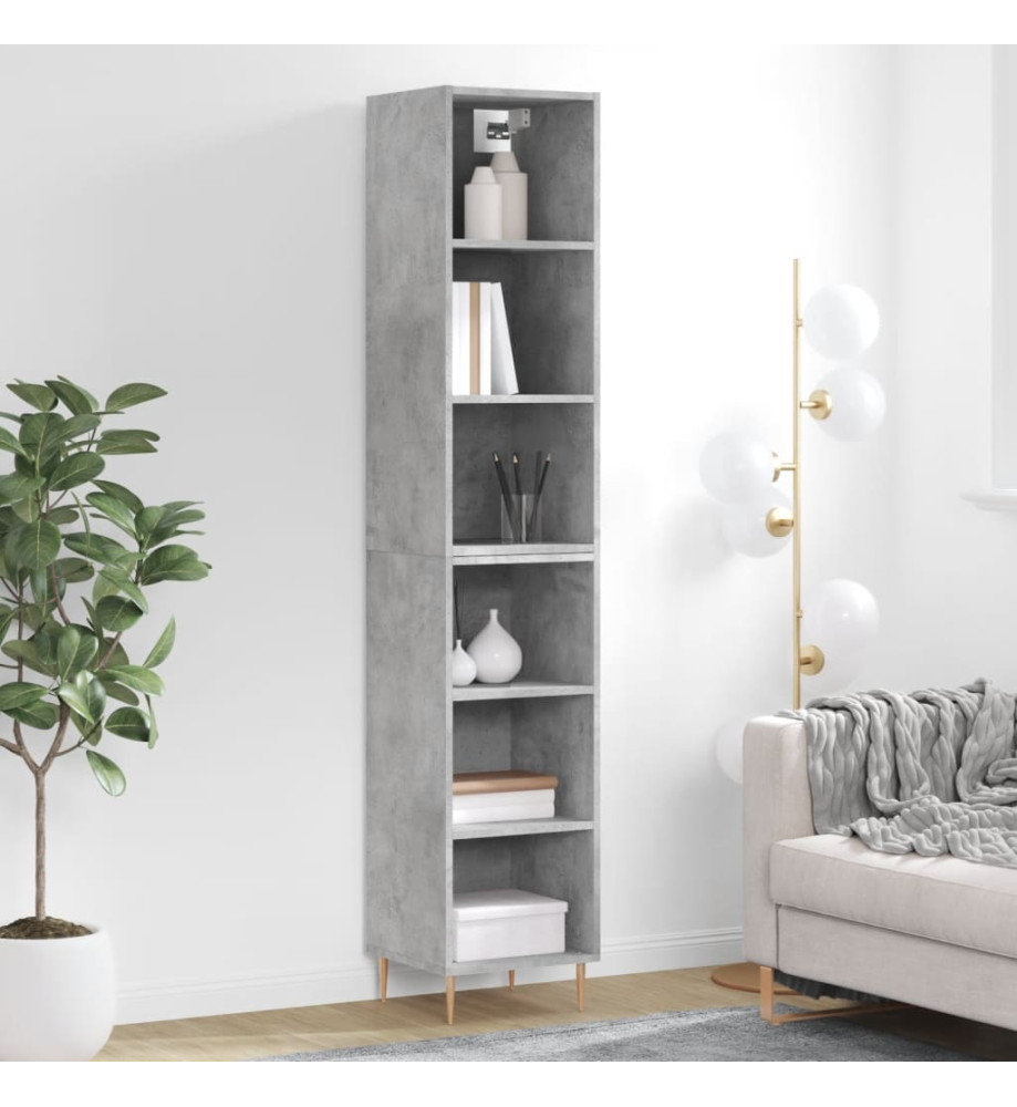 Buffet haut Gris béton 34,5x32,5x180 cm Bois d'ingénierie Buffet haut Gris béton 34,5x32,5x180 cm Bois d'ingénierie