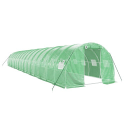 Serre avec cadre en acier vert 48 m² 16x3x2 m