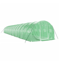 Serre avec cadre en acier vert 48 m² 16x3x2 m