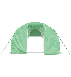 Serre avec cadre en acier vert 48 m² 16x3x2 m