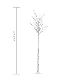 Sapin de Noël 200 LED blanc chaud Saule 2,2 m Int/Ext