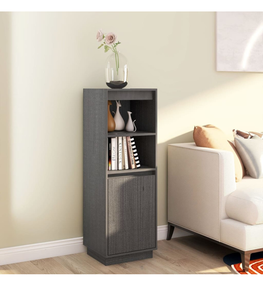 Buffet Gris 37x34x110 cm Bois massif de pin Buffet Gris 37x34x110 cm Bois massif de pin