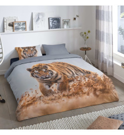 Good Morning Housse de couette TIGER 200x200/220 cm Multicolore